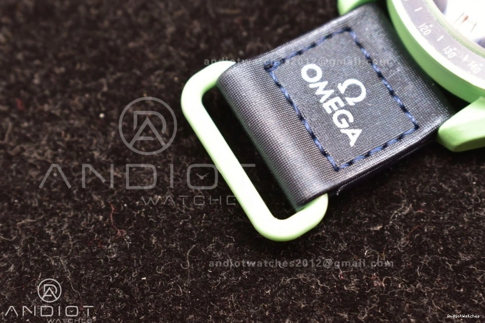 Strap Omega on Moonwatch Bioceramic x Swatch 1181 WeatherProof Earth Mission Quartz to Nylon 0804